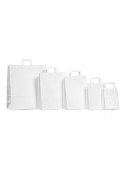 borse in carta kraft colore bianco con manici piatti