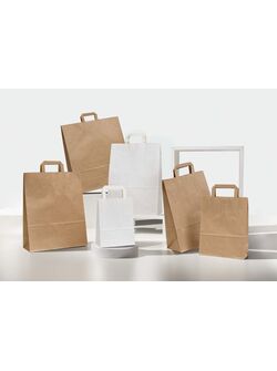 shopper carta kraft con maniglie piatte