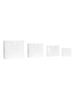 borse in carta kraft bianca 170 gr con manici in cordino di cotone bianco