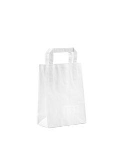 shopper carta kraft bianca con maniglia piatta