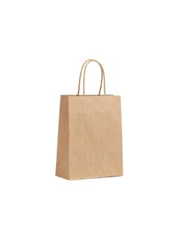 shopper carta lusso colore avana con maniglie di cotone