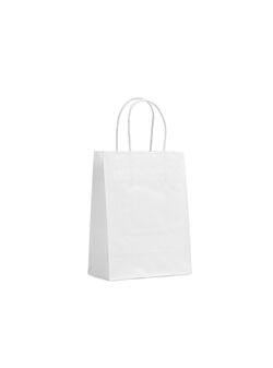 shopper in carta lusso colore bianco con maniglia in cordino di cotone