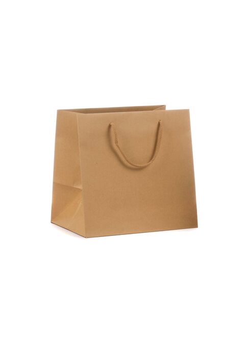 shopper in carta avana fondo largo per pasticceria