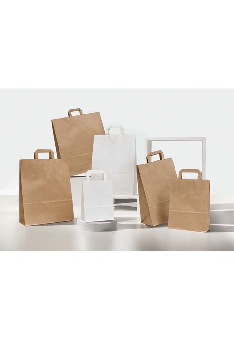shopper carta kraft con maniglie piatte