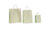shopper carta erba riciclata al 100% fantasia salvia verde con maniglia intrecciata